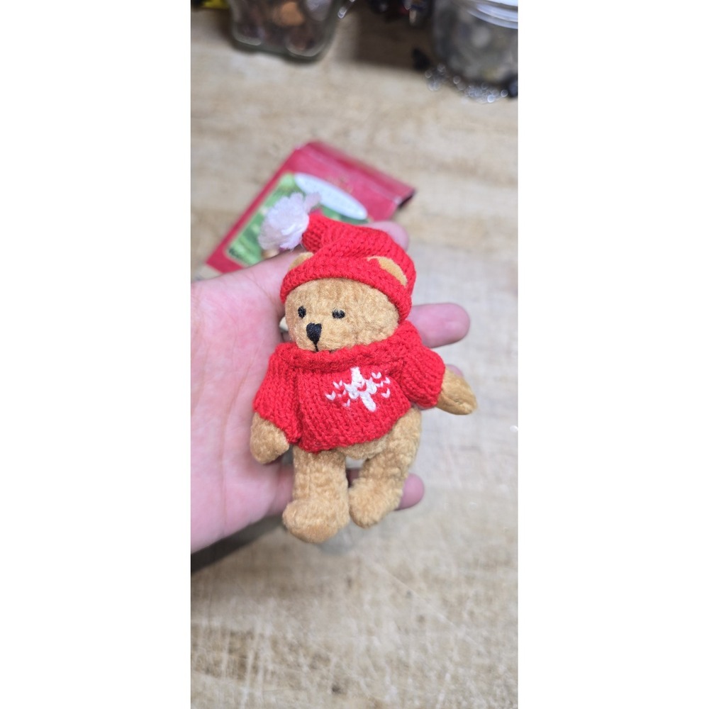 Hallmark keepsake ornament (Ready Teddy) plush Christmas ornament 2001 Vintage